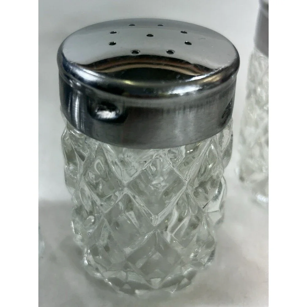 Vintage Rosewood Glass Condiment Jars Set Salt Pepper Sugar Jam Lidded